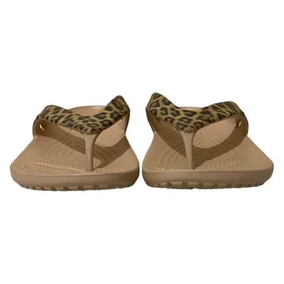 NWOT CROCS Iconic Comfort Leopard Flip Flops - Picture 2 of 8